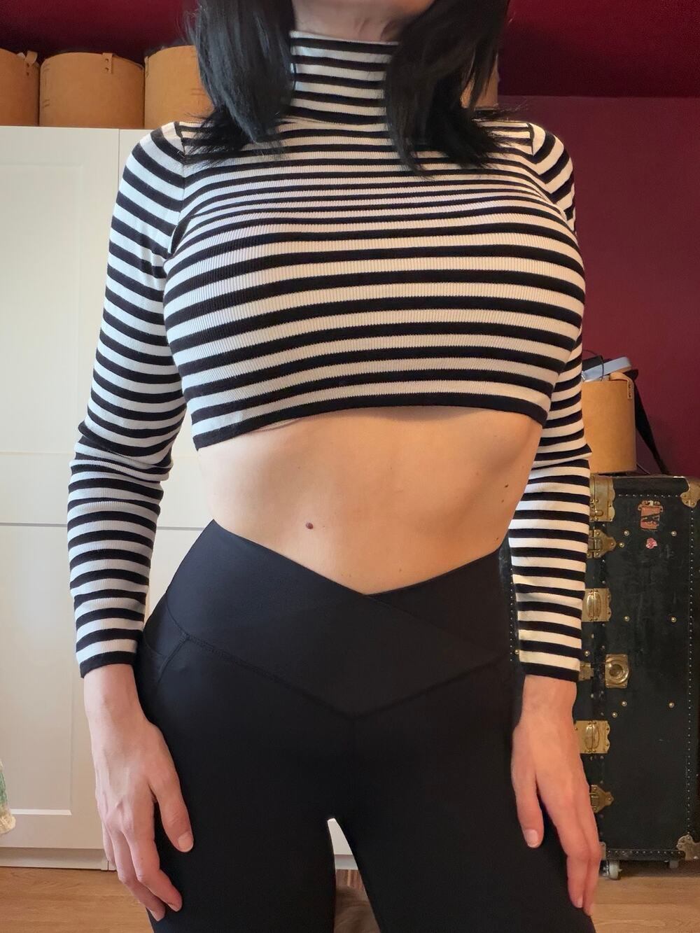 cropped striped turtleneck sweater top
